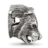 Sterling Silver Reflections Polished Bear Head Hinged Bead